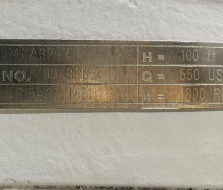 Sulzer MCA32-4 Medium Consistency Pump