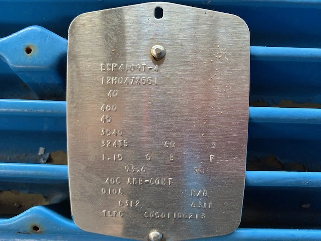 Hoffman 38402A1 Blower, 40hp Motor & Base