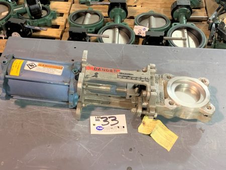 Dezurik 3″ Pneumatic Air Actuated 316SS Knife Gate Valve, New Storeroom spare