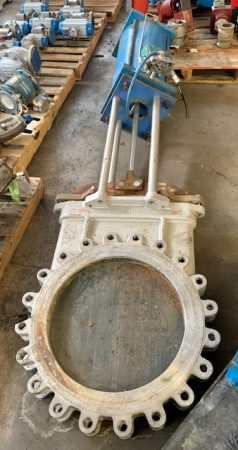 24″ Trueline Knife Gate Valve, Air Operated, Stainless