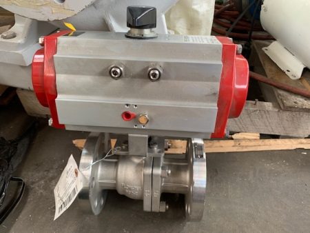 2″-300# Flow-Tek Ball Valve with Pneumatic Actuator, Stainless, New Storeroom Spare