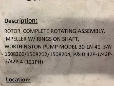 Rotating Element to fit Worthington 30LN41 Pump, New Storeroom Spare