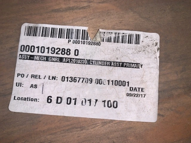 KMT WaterJet HP Cylinder 1; New Storeroom Spare