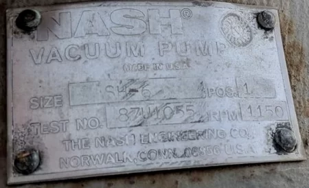 Nash SH-6 Vacuum Pump, Stainless Steel, Unused Storeroom Spare