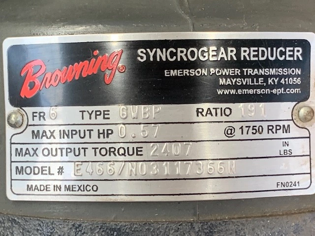 Browing Syncrogear Reducer Frame 6 Type GWBP, Unused