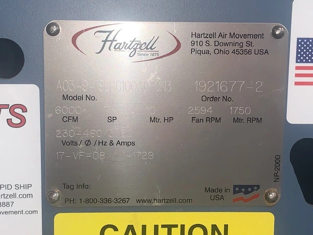 Hartzell A03-9-182BC100ABFCN3 Blower New Storeroom Spare