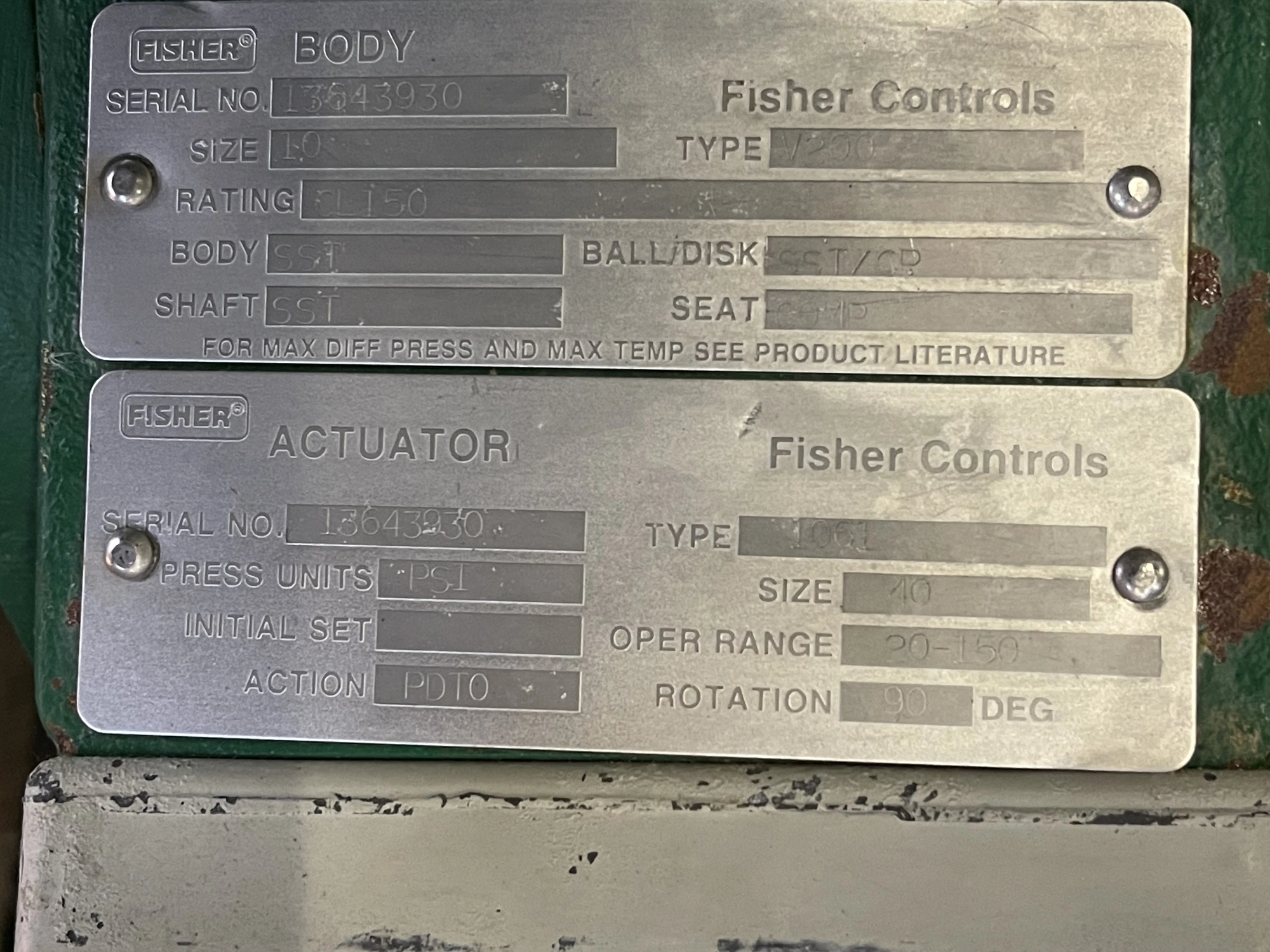 Fisher V-Ball Control Valve size 10″ Type V200