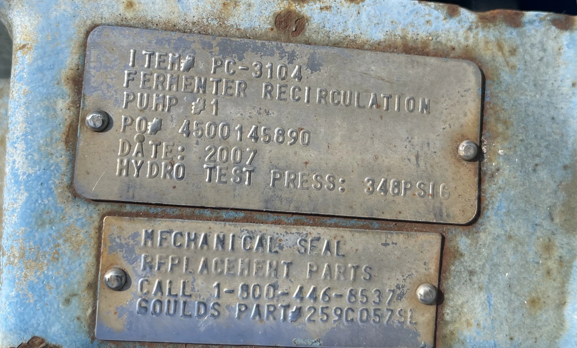 Goulds pump model 3180 size 10×12-19 CD4MCU