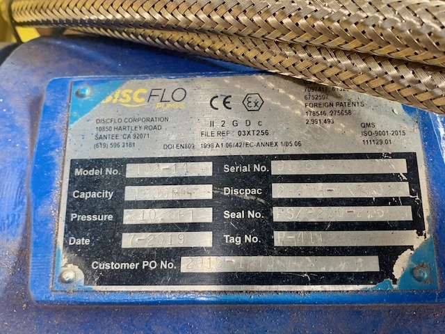 Discflo model 402-14 Stainless Steel Pump
