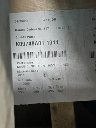 Casing for Goulds 3355 4×5-10A Pump New Storeroom Spare