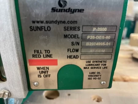 Sundyne Sunflo P-2500 Series pump New Storeroom Spare