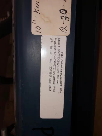 Fabri-Valve 10″-150 knife gate valve, hand wheel operated New Storeroom Spare