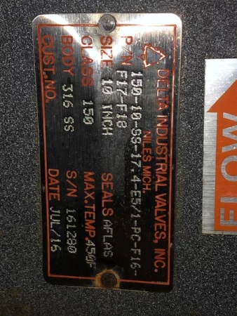 10″ Delta Industrial 150-10-SS-17.4-E5/1-PC-F16-F17-F18 Pneumatic Knife Gate Valve