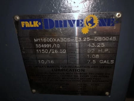 Falk Drive One Model M1160DXA3CS-43.25-DB0045 New Storeroom Spare