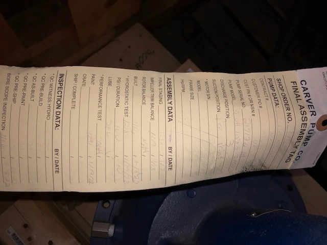 3″ Carver Pump material CD4M, New Storeroom Spare