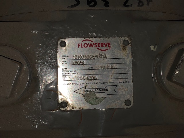Flowserve 2.5GRM Rotary Gear Pump, New Storeroom Spare