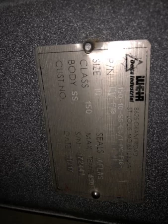 10″ Delta Industrial 150-10-SS-17.4-E5/1-PC-F16-F17-F18 Pneumatic Knife Gate Valve
