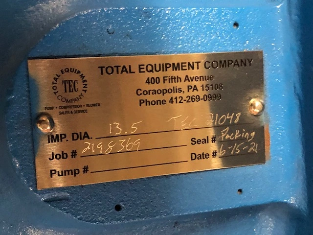 Total Equipment Company Split Case Pump, New Storeroom Spare
