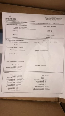 Rosemount Magnetic Flowtube Series 8700, model 8705PHA080C1W0 New Storeroom Spare