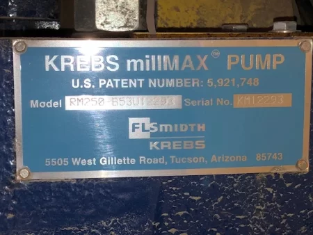 Krebs Millmax RM250-B53U12293 Slurry Pump