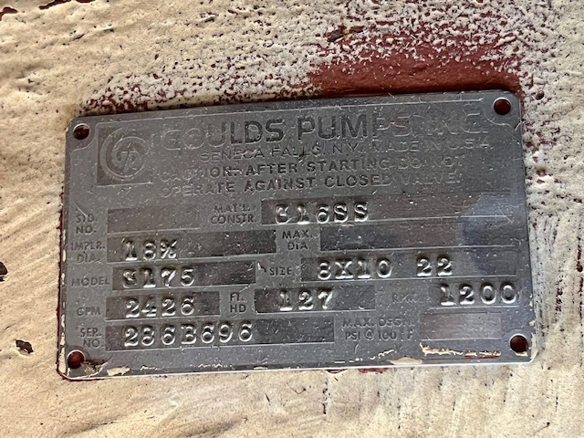 Goulds 3175 8×10-22 Stainless Steel Pump