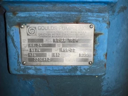 Goulds 3175 6×8-22 AI/316SS Paper Stock Process Pump