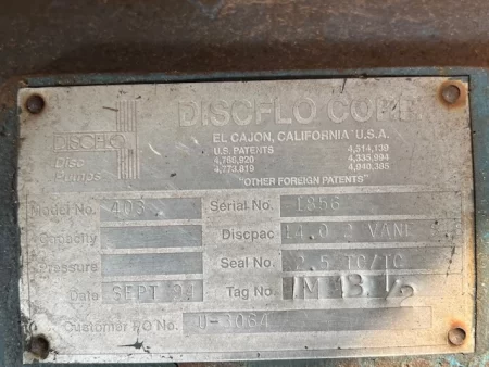 Discflo Model 403 Trash Pump