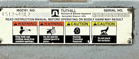 Tuthill 4512-46L2 Positive Displacement Blower , New Storeroom Spare