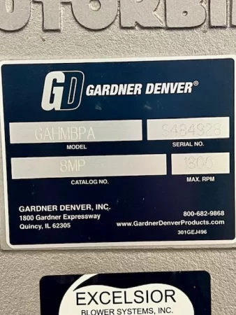 Gardner Denver Sutorbilt GAHMBPA Catalog No. 8MP Blower , New Storeroom Spare
