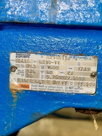 Goulds 3410 8×10-11 Split Case Pump