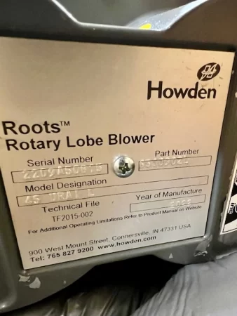Howden Roots 45 URAI L Rotary Lobe Blower , New Storeroom Spare
