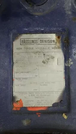 Hagglunds MA 283N0400 Drive, 17768 Cm3/r Displacement,283 Nm/Bar Torque, 350 bar Pressure, Rated Speed 38 R/min