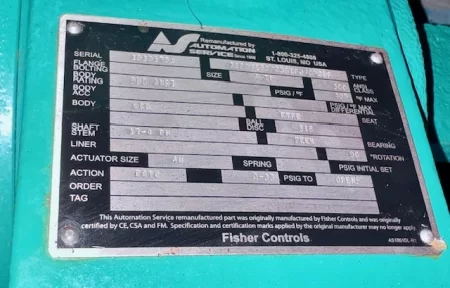 4″ Fisher 8560 WCB/316 Butterfly Control Valve