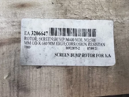 AFT Centrisorter Model 400 Pressure Screen Bump Rotor