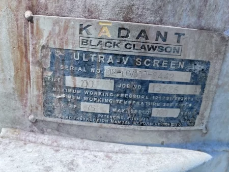 Black Clawson Ultra V size UV 100 Pressure Screen