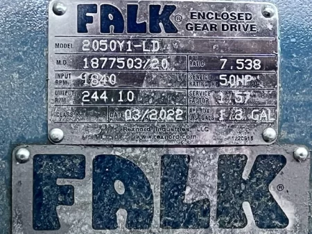 Falk 2050Y1-LD Enclosed Gear Drive, Ratio 7.538, New Storeroom Spare