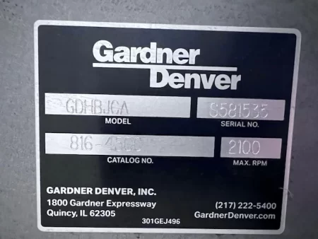 Gardner Denver Model GDHBJCA Catlog No. 816-4500 Blower New Storeroom Spare