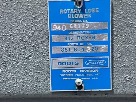 Roots 412-RCS-H Rotary Lobe Blower New Storeroom Spare