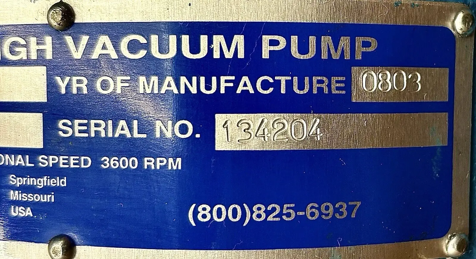 Tuthill 3210-92L2C Kinney High Vacuum Pump MB 400