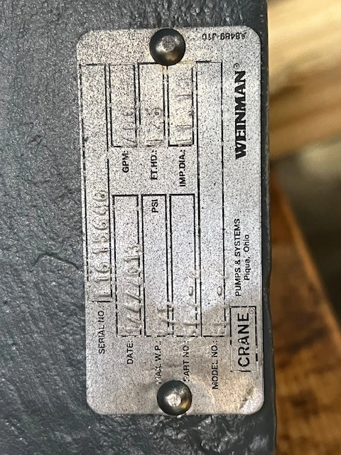 Weinman 5L2 Split Case Pump