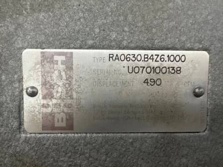 Busch RA0630 Oil Lubricated Rotary Vane Vacuum Pump