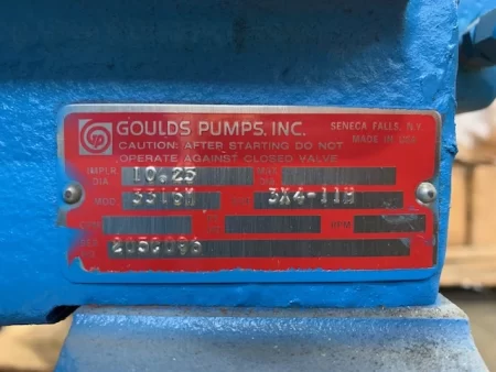 Goulds 3316 3×4-11H, Cast Iron Bronze fitted, 10.25″ Impeller Diameter