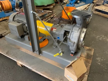 Durco pump model MK3 STD size 6×4-10H material D4/CF8M with base and 15hp motor