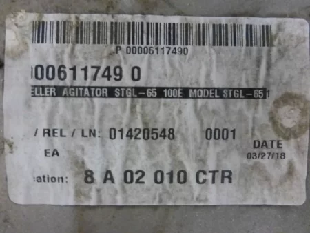 Sulzer STGL-65 100E Side Mount Agitator, 100 HP, New Storeroom Spare